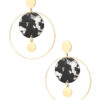 291499-018 Goudkleurige Statement Oorbellen met Print